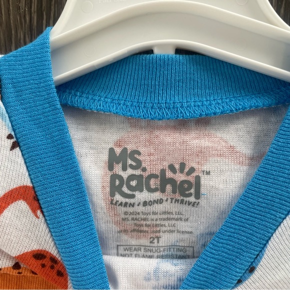 New Ms. Rachel Toddler Boys Dinosaur Snug Fit 4-Piece Pajama Set 2T - Picture 11 of 12